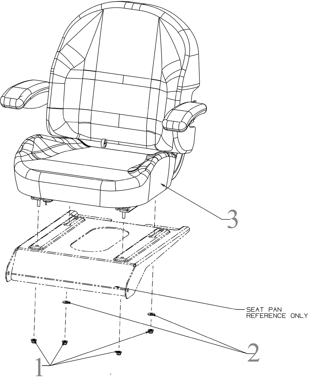 Seat Diagram and Parts List for ZT2-60KH (17ASEAC5A10)(2022) Cub Cadet Lawn Tractor